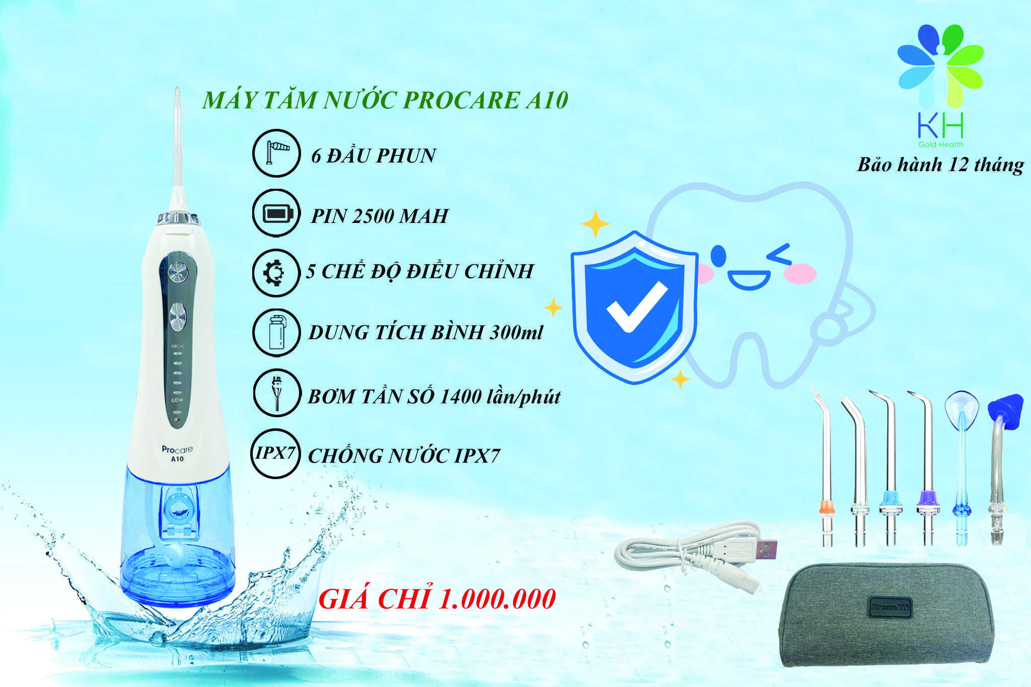 Cách chữa viêm lợi với máy tăm nước procare A10